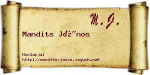 Mandits János névjegykártya